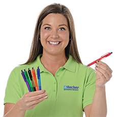 Caitlin holding coloma pens